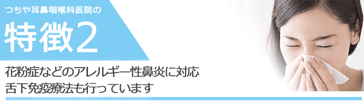 花粉症などのアレルギー性鼻炎に対応　舌下免疫療法も行っています